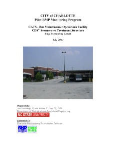 CITY of CHARLOTTE Pilot BMP Monitoring Program