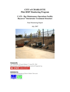 CITY of CHARLOTTE Pilot BMP Monitoring Program