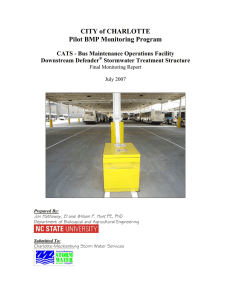 CITY of CHARLOTTE Pilot BMP Monitoring Program