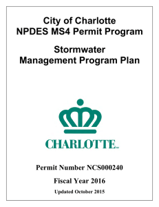 City of Charlotte NPDES MS4 Permit Program Stormwater Management Program Plan