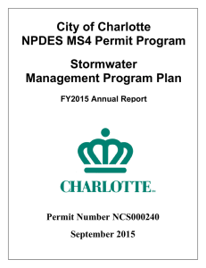City of Charlotte NPDES MS4 Permit Program Stormwater Management Program Plan
