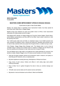 MASTERS HOME IMPROVEMENT OPENS IN WAGGA WAGGA MEDIA RELEASE 5 June 2013