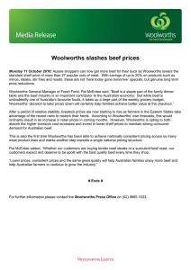 Woolworths slashes beef prices