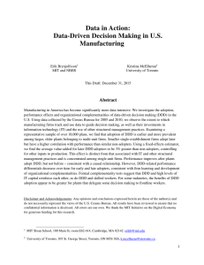 Data in Action: Data-Driven Decision Making in U.S. Manufacturing