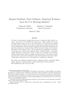 Mergers Facilitate Tacit Collusion: Empirical Evidence from the U.S. Brewing Industry ∗