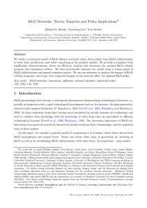 R&amp;D Networks: Theory, Empirics and Policy Implications Michael D. K¨ onig