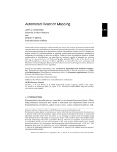 Automated Reaction Mapping 1.15 JOHN D. CRABTREE University of North Alabama