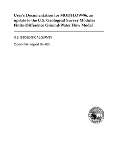 User’s Documentation for MODFLOW-96, an Finite-Difference Ground-Water Flow Model