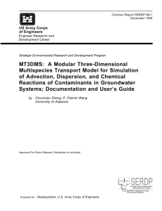 MT3DMS: A Modular Three-Dimensional Multispecies Transport Model for Simulation