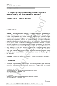 The single-day surgery scheduling problem: sequential decision-making and threshold-based heuristics