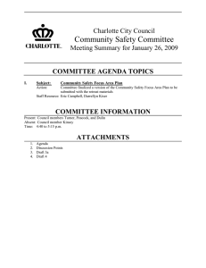 Community Safety Committee Charlotte City Council Meeting Summary for January 26, 2009