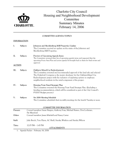 Charlotte City Council Housing and Neighborhood Development Committee Summary Minutes