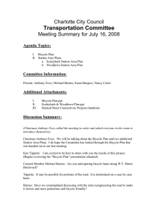 Transportation Committee Charlotte City Council Meeting Summary for July 16, 2008