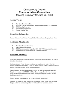 Transportation Committee Charlotte City Council Meeting Summary for June 23, 2008