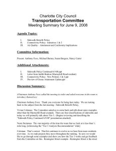 Transportation Committee Charlotte City Council Meeting Summary for June 9, 2008