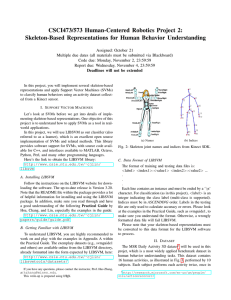 CSCI473/573 Human-Centered Robotics Project 2: Skeleton-Based Representations for Human Behavior Understanding