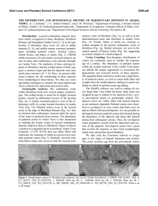 THE DISTRIBUTION AND DEPOSITIONAL HISTORY OF SEDIMENTARY DEPOSITS IN ARABIA TERRA.