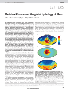 LETTERS Meridiani Planum and the global hydrology of Mars Jeffrey C. Andrews-Hanna