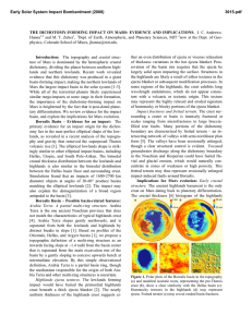 THE DICHOTOMY-FORMING IMPACT ON MARS: EVIDENCE AND IMPLICATIONS. Hanna ,