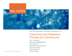 Cybercrime and Regulatory Priorities for Cybersecurity