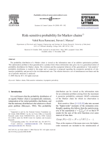 Risk-sensitive probability for Markov chains 夡 Vahid Reza Ramezani, Steven I. Marcus