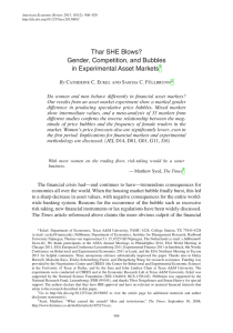 Thar SHE Blows? Gender, Competition, and Bubbles