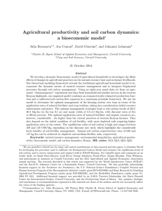 Agricultural productivity and soil carbon dynamics: a bioeconomic model ∗ Julia Berazneva
