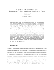 Is There An Energy-Efficiency Gap? Experimental Evidence from Indian Manufacturing Plants ∗