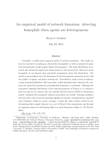 An empirical model of network formation: detecting Bryan S. Graham