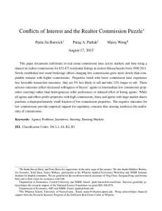 Conflicts of Interest and the Realtor Commission Puzzle ∗ Panle Jia Barwick