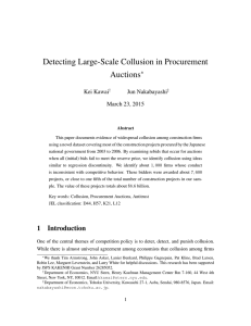 Detecting Large-Scale Collusion in Procurement Auctions ∗ Kei Kawai