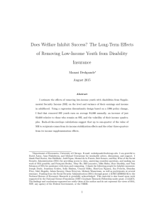 Does Welfare Inhibit Success? The Long-Term Eﬀects Insurance