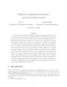 Optimal Unemployment Insurance and Cyclical Fluctuations