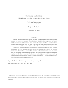 Surveying and selling: Belief and surplus extraction in auctions Job market paper