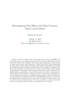 Heterogeneous Peer Effects and Rank Concerns: Theory and Evidence Michela M. Tincani