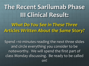 The Recent Sarilumab Phase III Clinical Result: