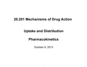 20.201 Mechanisms of Drug Action Uptake and Distribution  Pharmacokinetics