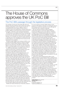 The House of Commons approves the UK PoC Bill UK