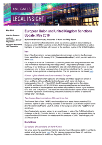European Union and United Kingdom Sanctions Update: May 2016
