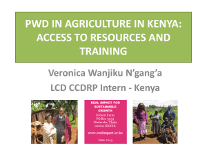 PWD IN AGRICULTURE IN KENYA: ACCESS TO RESOURCES AND TRAINING