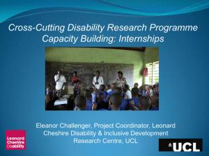 Cross-Cutting Disability Research Programme Capacity Building: Internships