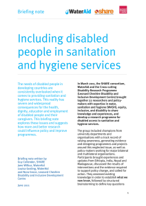 Including disabled people in sanitation and hygiene services Briefing note