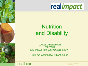 Nutrition and Disability LOUISE LABUSCHAGNE DIRECTOR