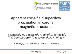 Apparent cross-field superslow propagation in coronal magnetic structures T. Kaneko