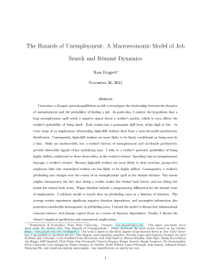 The Hazards of Unemployment: A Macroeconomic Model of Job Ross Doppelt