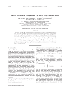 Analysis of Inadvertent Microprocessor Lag Time on Eddy Covariance Results 1640 K Z