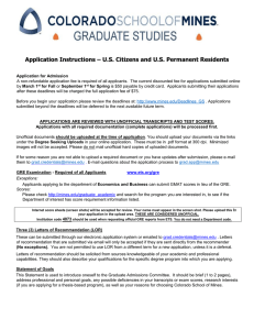 Application Instructions – U.S. Citizens and U.S. Permanent Residents