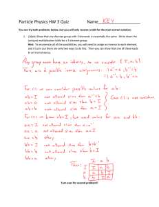 Particle Physics HW 3 Quiz                 Name__________________ 