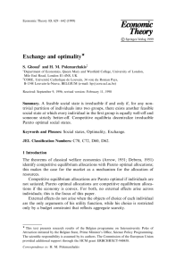 Exchange and optimality S. Ghosal and H. M. Polemarchakis w