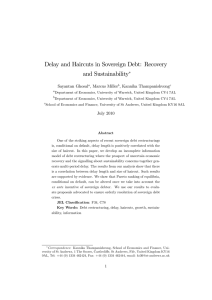 Delay and Haircuts in Sovereign Debt: Recovery and Sustainability Sayantan Ghosal